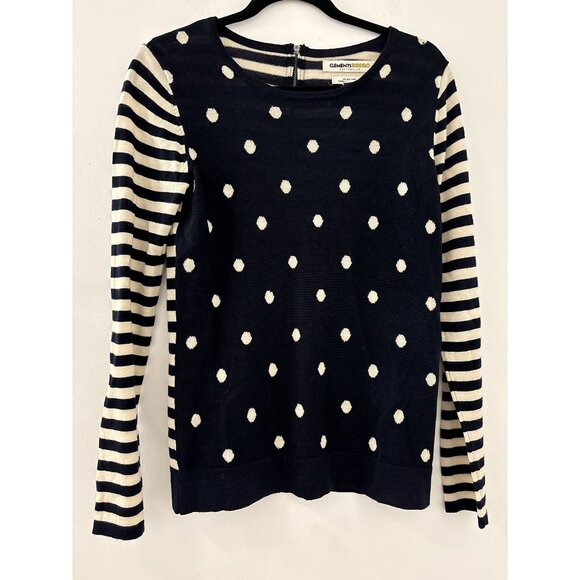 Clements Ribeiro Polka Dots Striped Sweater Size M Extra Fine 100% Merino Wool - Picture 1 of 3